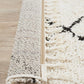 Anisah Modern White & Black Diamond Pattern Fringed Rug