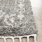 Chaima Modern Fringed Grey & White Rug