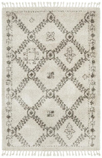 Thumbnail for Chaima Modern Fringed White & Grey Rug