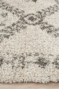 Thumbnail for Chaima Modern Fringed White & Grey Rug