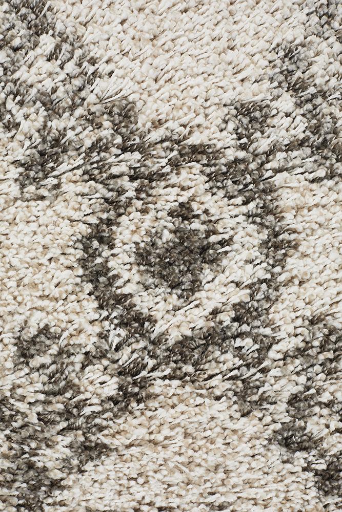 Chaima Modern Fringed White & Grey Rug