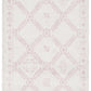 Chaima Modern Fringed White & Pink Rug
