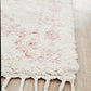 Chaima Modern Fringed White & Pink Rug