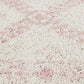 Chaima Modern Fringed White & Pink Rug