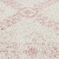 Chaima Modern Fringed White & Pink Rug