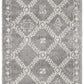 Chaima Modern Fringed Steel Grey & White Rug