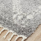 Chaima Modern Fringed Steel Grey & White Rug