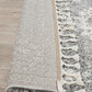 Chaima Modern Fringed Steel Grey & White Rug