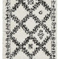 Chaima Modern Fringed White & Black Rug