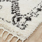 Chaima Modern Fringed White & Black Rug