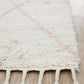 Nahla Modern Fringed White & Pink Rug 