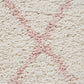 Nahla Modern Fringed White & Pink Rug 