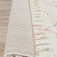Nahla Modern Fringed White & Pink Rug 