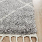 Nahla Modern Fringed Steel Grey & White Tribal Rug 