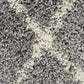 Nahla Modern Fringed Steel Grey & White Tribal Rug 