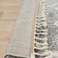 Nahla Modern Fringed Steel Grey & White Tribal Rug 