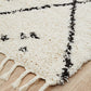 Nahla Modern Fringed White & Black Tribal Rug