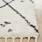 Nahla Modern Fringed White & Black Tribal Rug