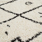 Nahla Modern Fringed White & Black Tribal Rug
