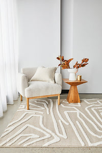 Thumbnail for Kobi Serenade Natural and Ivory Pattern Modern Rectangle Rug
