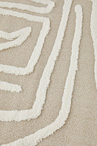 Thumbnail for Kobi Serenade Natural and Ivory Pattern Modern Rectangle Rug