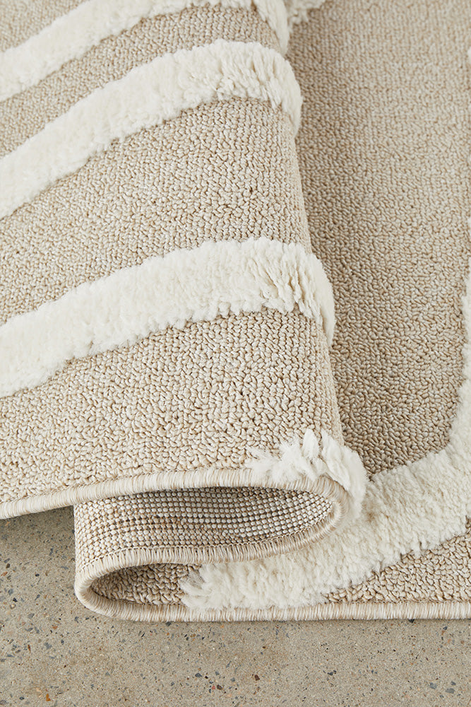 Kobi Serenade Natural and Ivory Pattern Modern Rectangle Rug