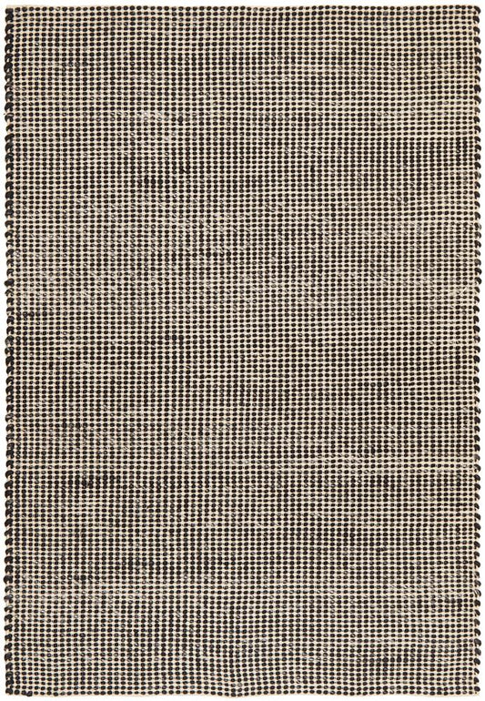 Vera Scandi Black Flatweave Felted Wool Rug
