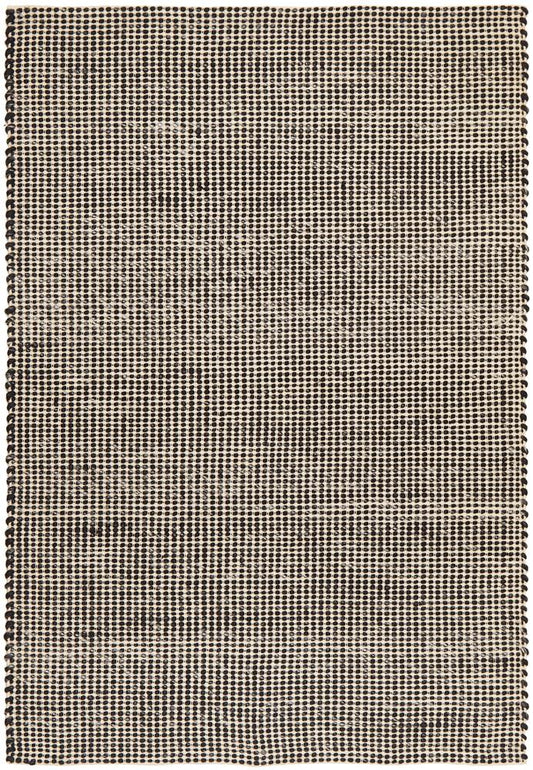 Vera Scandi Black Flatweave Felted Wool Rug