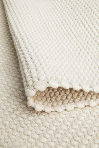 Thumbnail for Vera Scandi White Flatweave Felted Wool Rug