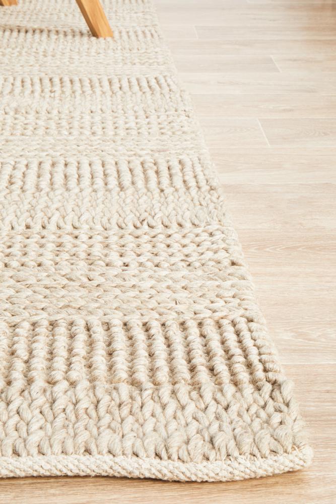 Ulla Scandi Natural Flatweave Felted Wool Rug