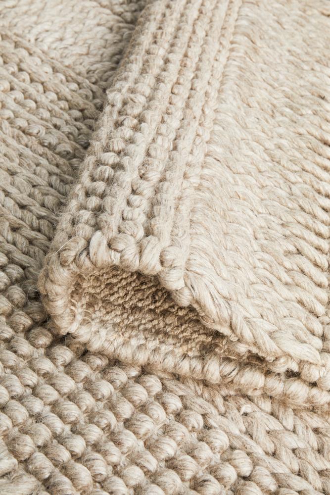Ulla Scandi Natural Flatweave Felted Wool Rug