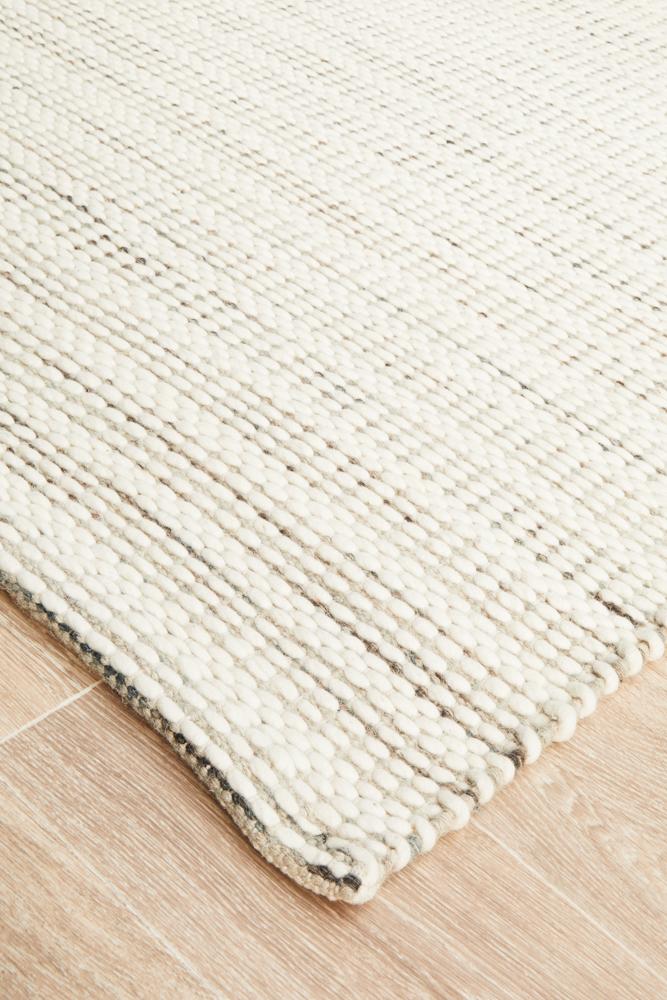 Vera Scandi Natural Flatweave Felted Wool Rug