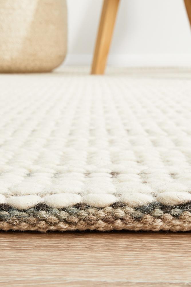 Vera Scandi Natural Flatweave Felted Wool Rug
