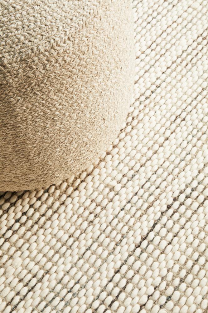 Vera Scandi Natural Flatweave Felted Wool Rug