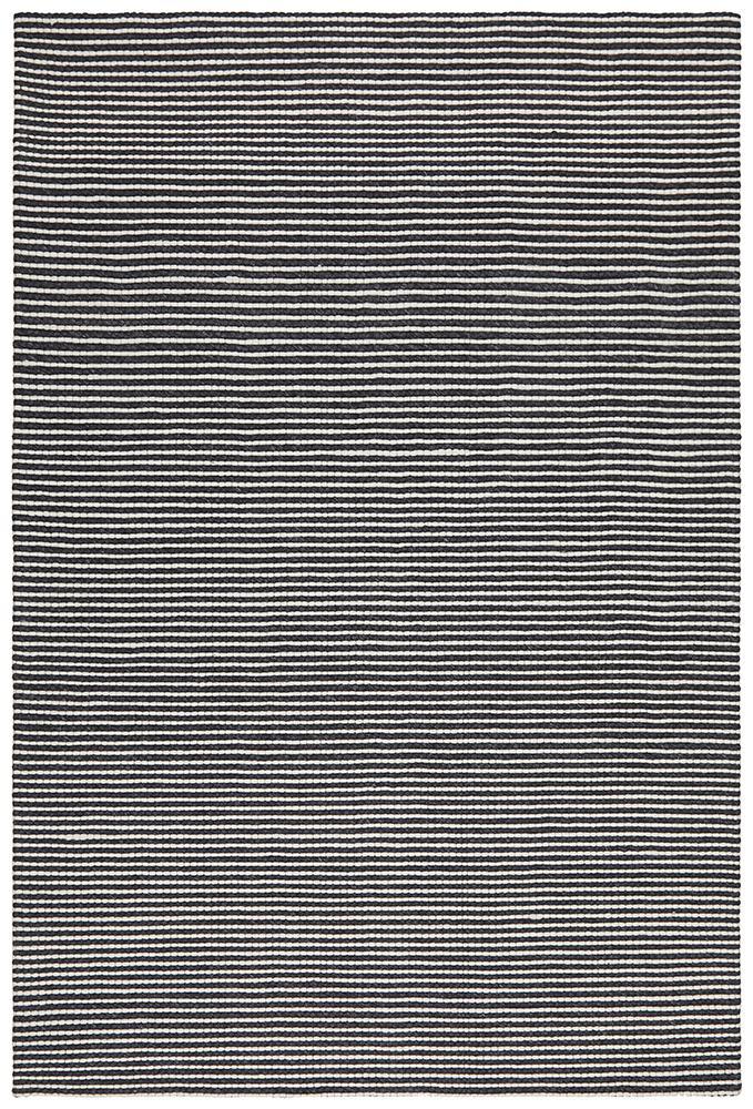 Oscar Monochrome Black & White Striped Felted Wool Rug