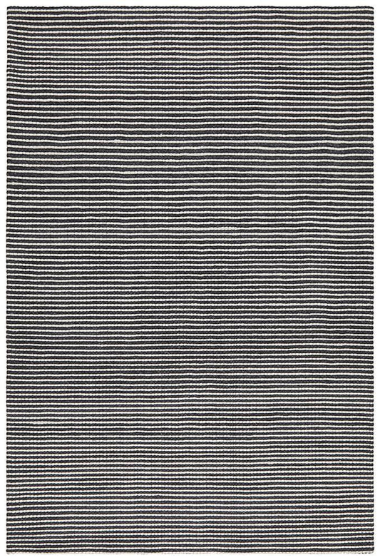 Oscar Monochrome Black & White Striped Felted Wool Rug