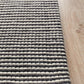 Oscar Monochrome Black & White Striped Felted Wool Rug