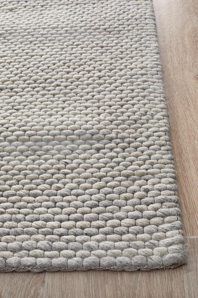 Oscar Scandinavian Grey Felted Wool Rug