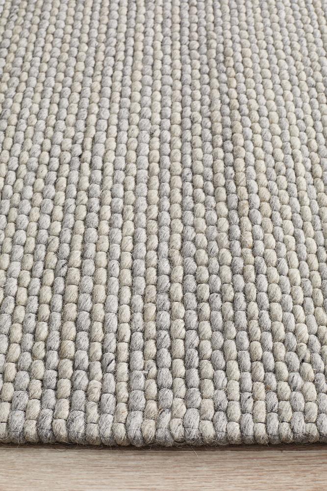 Oscar Scandinavian Grey Felted Wool Rug