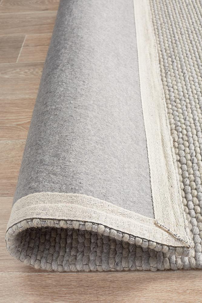 Oscar Scandinavian Grey Felted Wool Rug