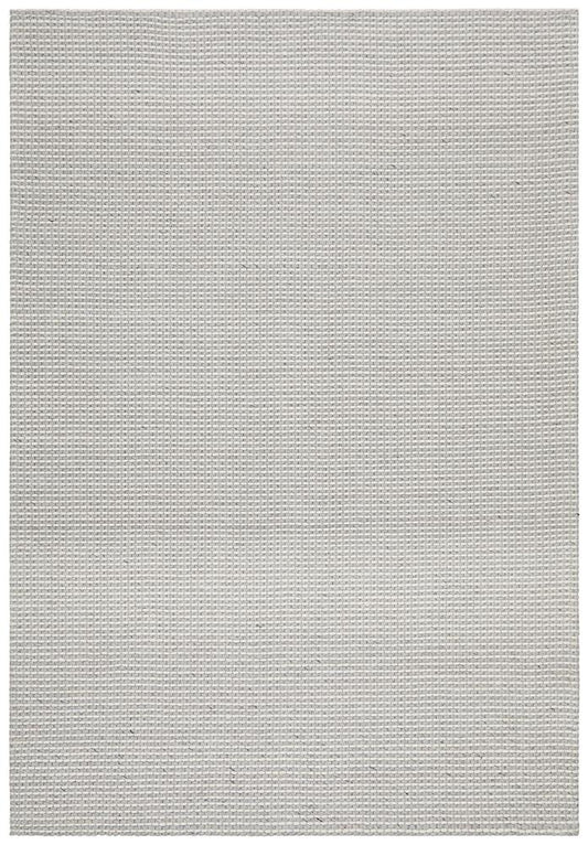 Oscar Scandinavian Grey & White Felted Wool Striped Weave Rug