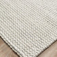 Oscar Scandinavian Grey & White Felted Wool Striped Weave Rug