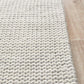 Oscar Scandinavian Grey & White Felted Wool Striped Weave Rug