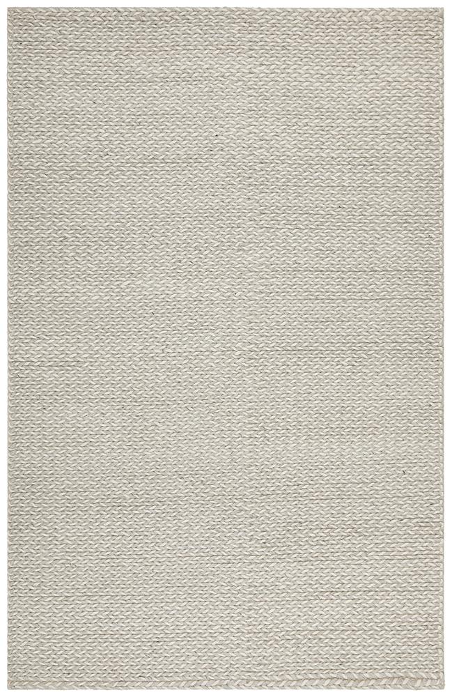 Carina Scandinavian Grey & White Hand Braided Wool Rug