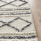 Fallon Tribal Diamond Pattern Grey & White Hand Woven Wool Rug