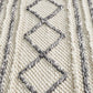 Fallon Tribal Diamond Pattern Grey & White Hand Woven Wool Rug