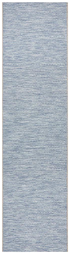Milly Outdoor Blue & White Diamond Pattern Rug