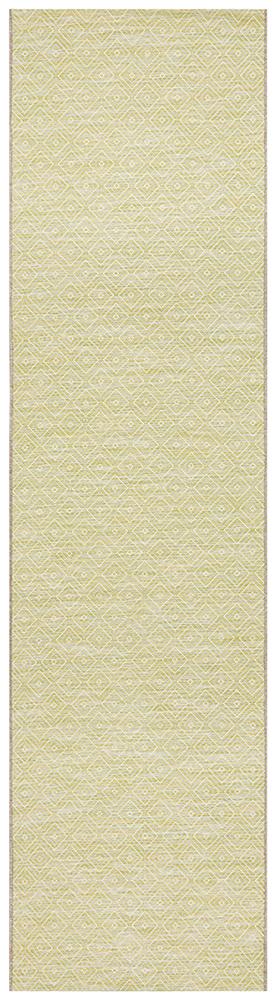 Milly Outdoor Green & White Diamond Pattern Rug