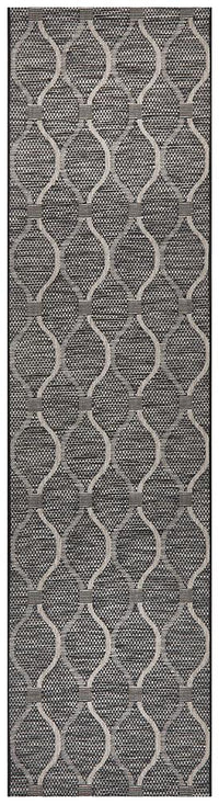 Thumbnail for Lola Outdoor Black & Grey Patterned Rug