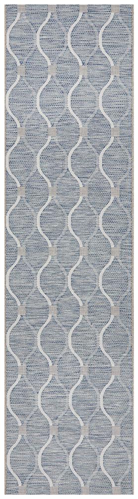 Lola Outdoor Blue & White Patterned Rug